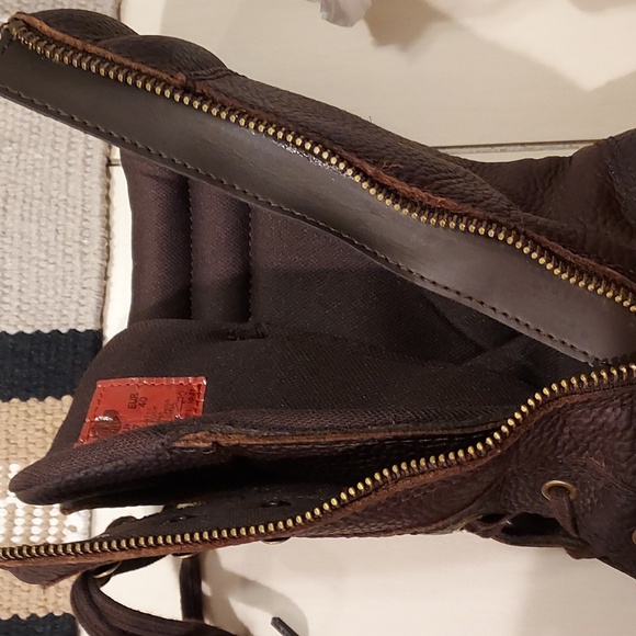 HARLEY DAVIDSON BROWN LEATHER LACE /ZIPPER BOOTS - Picture 10 of 11